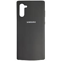 Чехол с микрофиброй Silicone Case на Samsung Note 10 Black (18)