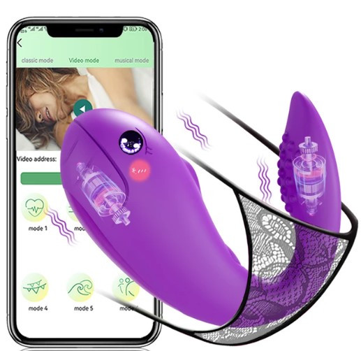 Bluetooth вібратор Dildo 2 активні сторони APP Bluetooth Control Music Mode 9 режимів