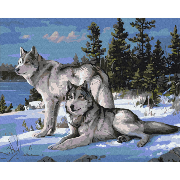 Картини за номерами 40×50 см. Вовки-захисники. Brushme 1412