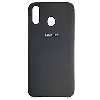 Чехол с микрофиброй Silicone Case на Samsung M20 Black (18)