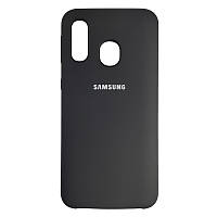 Чехол с микрофиброй Silicone Case на Samsung A30 Black