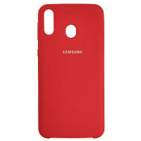 Чехол с микрофиброй Silicone Case на Samsung M20 Red (14)