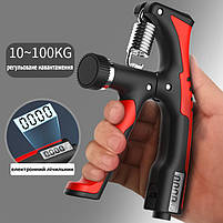 Еспандер для кисті регульований 10-100 кг. Еспандер кистьовий з лічильником від 0 до 9999. Еспандер ножиці, фото 3
