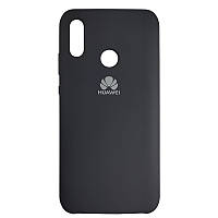 Чехол с микрофиброй Silicone Case на Huawei P Smart 2019 Black