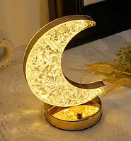 Настольная лампа светильник с кристаллами в форме полумесяца Creatice Table Lamp 17, зарядка USB, 3 режима