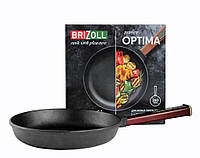 Сковорода чугунная Brizoll Optimа 280 х 40 мм без крышки деревянная ручка (O2840-P2)