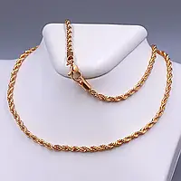 Цепочка Xuping Веревочка 45 см * 2 мм. Позолота 18К. Цепочка из медицинского золота