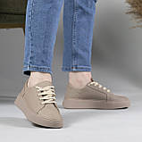 Кросівки жіночі бежеві шкіряні, фото 4