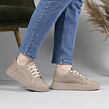 Кросівки жіночі бежеві шкіряні, фото 3