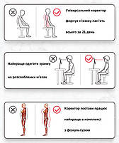 Якісний коректор постави для спини регульований бежевий розміру L 29137 L, фото 2