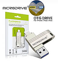 Флешка USB- Lightning юсб Microdrive 64 GB флешка Двухсторонняя флешка для айфона і комп'ютера