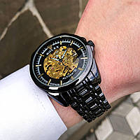 Мужские механические наручные часы Rolex, часы для мужчин Ролекс черные в подарочной коробке