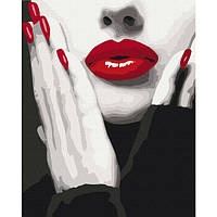 Картина за номерами 40х50 см. Ефектний червоний. Brushme 1491