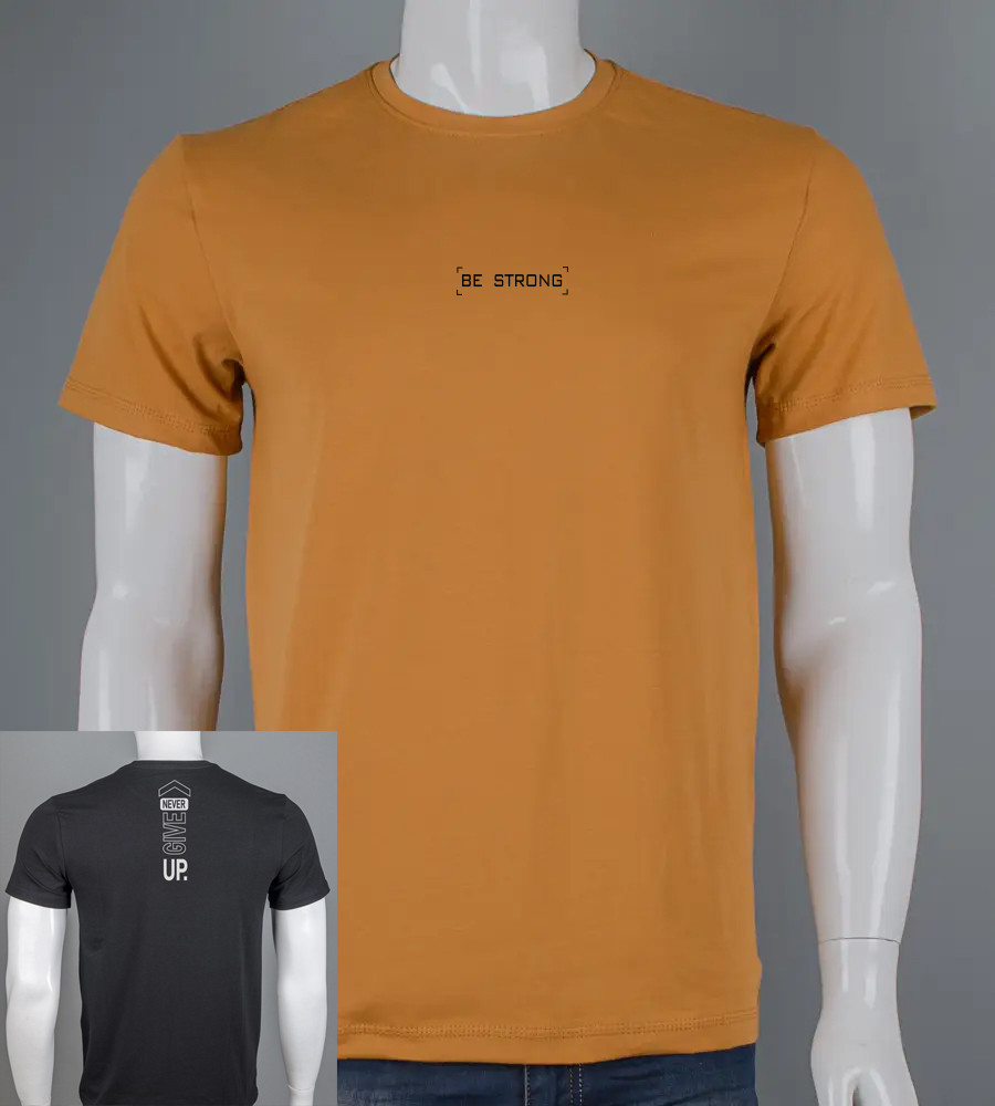 Футболка чоловіча Be Strong 2402м (Уп.4шт M-XXL), Гірчиця