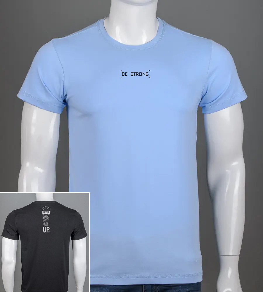 Футболка чоловіча Be Strong 2402м (Уп.4шт M-XXL), Блакитний