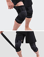 Фіксатор колінного суглоба для дорослих – універсальний розмір. Бандаж на коліно чорний. Наколінники на липучках, фото 8