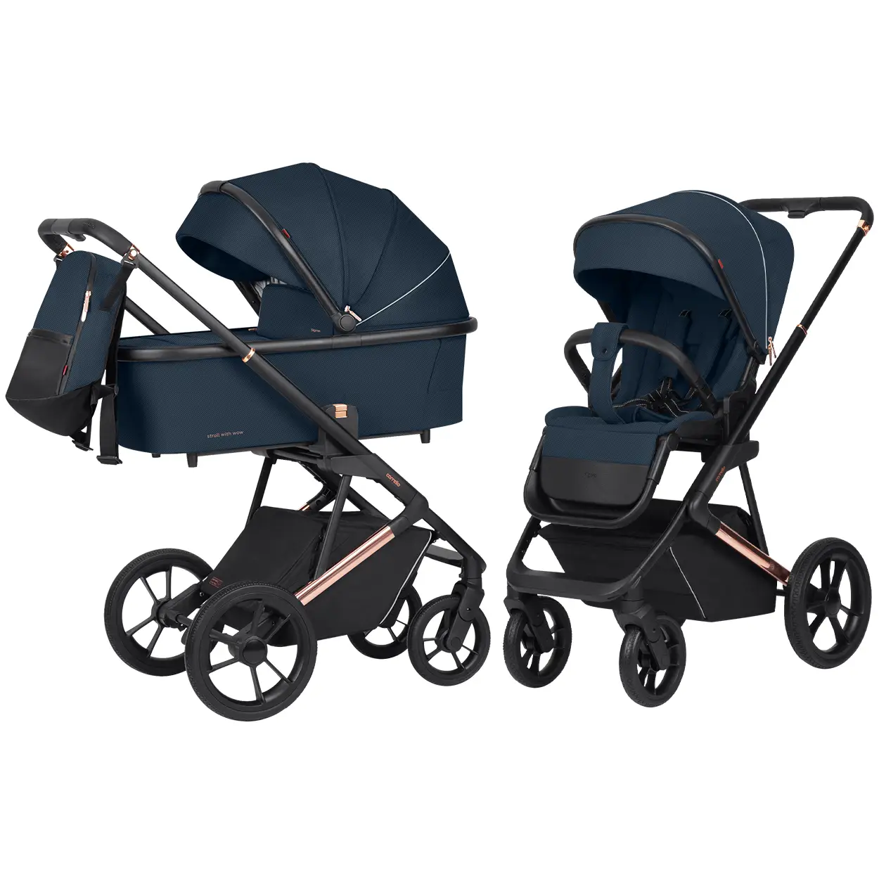 Коляска універсальна, візочок 2 в 1, CARRELLO Sigma CRL-6509 NF 2in1 Navy Blue, синя, Карелло Сігма