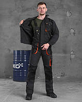 Захисний робочий костюм FORECO Спецкостюм чорний куртка та комбінезон