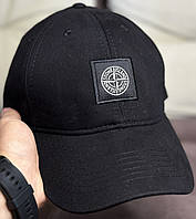 Кепка Stone Island с логотипом, брендовая бейсболка Stone Island черная