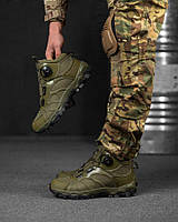 Черевики тактичні демісезонні олива Мужські армійські кросівки мембрана хакі