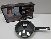 Сковородка с крышкой 26 см Rainberg с Антипригарным покрытием Мраморным Сковорода 248