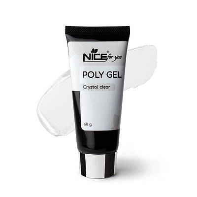 Полігель Nice for you Poly gel Crystal Clear Прозорий 60 г