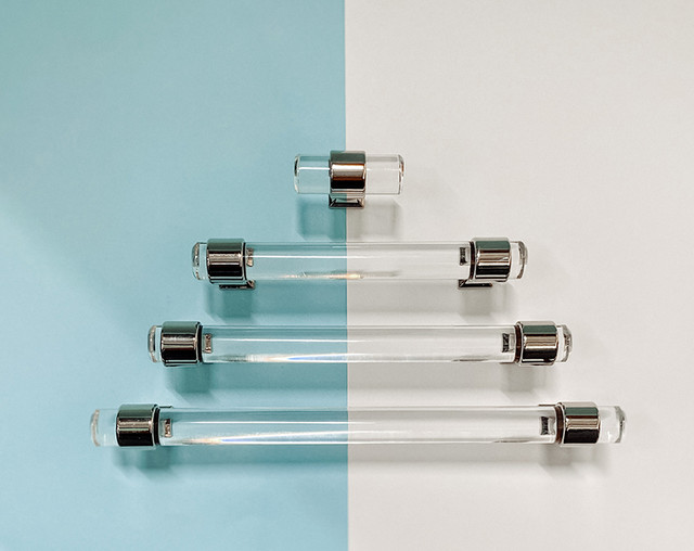 Ручки меблеві модерн CHROME ACRYLIC прозорий акрил із хромом 