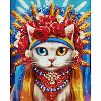 Алмазная мозаика вышивка 40х50 см Кошечка украиночка ©Марианна Пащук Brushme DBS1079