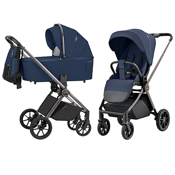 Коляска універсальна 2 в 1, CARRELLO Ultra/W CRL-6525 2 в1 Morning Blue, синя, візок Карелло Ультра