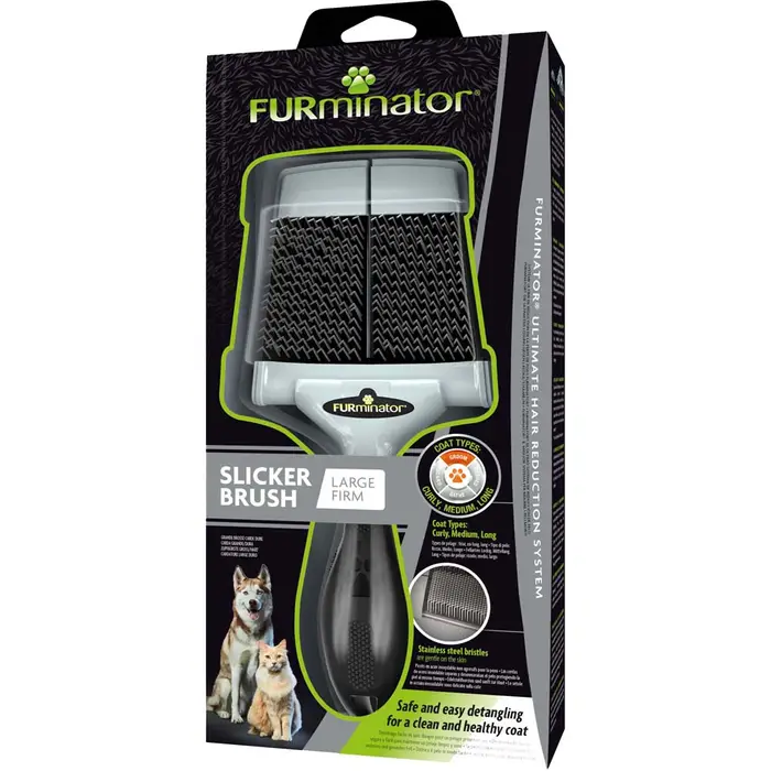 Щітка-пуходерка собак та котів FURminator жорстка 20,5 х 9,5 х 1,5 см L