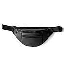 Поясна сумка (бананка) Mars через плече із еко шкіри чорна, фото 6