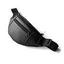 Поясна сумка (бананка) Mars через плече із еко шкіри чорна, фото 3
