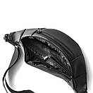 Поясна сумка (бананка) Mars через плече із еко шкіри чорна, фото 8