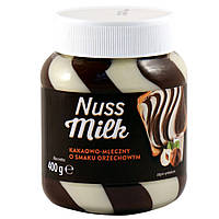 Шоколадна паста Nuss Milk шоколадно-молочна з горіхом, 400г (смугаста)