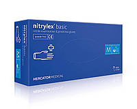 Перчатки нитриловые Nitrylex Basic синие (100 шт. уп) M