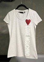 Женская футболка серого цвета Love Moschino
