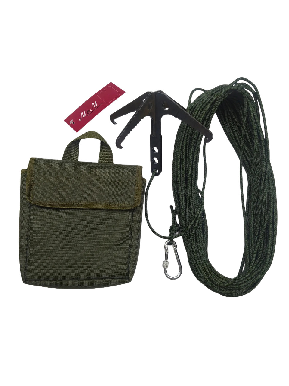 Гачок кішка з шнуром паракорд у підсумку Вид 2 Olive green хакі М&М артикул 213696