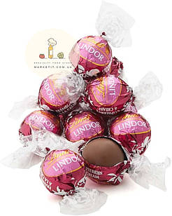 Шоколадні цукерки Lindt Lindor Raspberries&Cream, малиновий йогурт, вагові