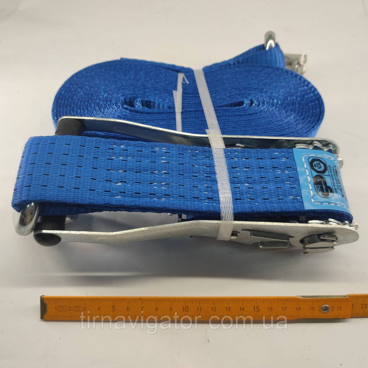 Ремінь стяжний вантажу 9м (8.5м+0.5м) сині TISCOTEX (5000daN), фото 1