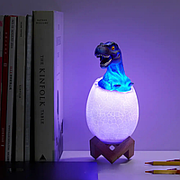 Лампа ночник Динозаврик в яйце 16 вариантов RGB подсветки SUNROZ 3D Dinosaur Lamp Светильник детский с пультом