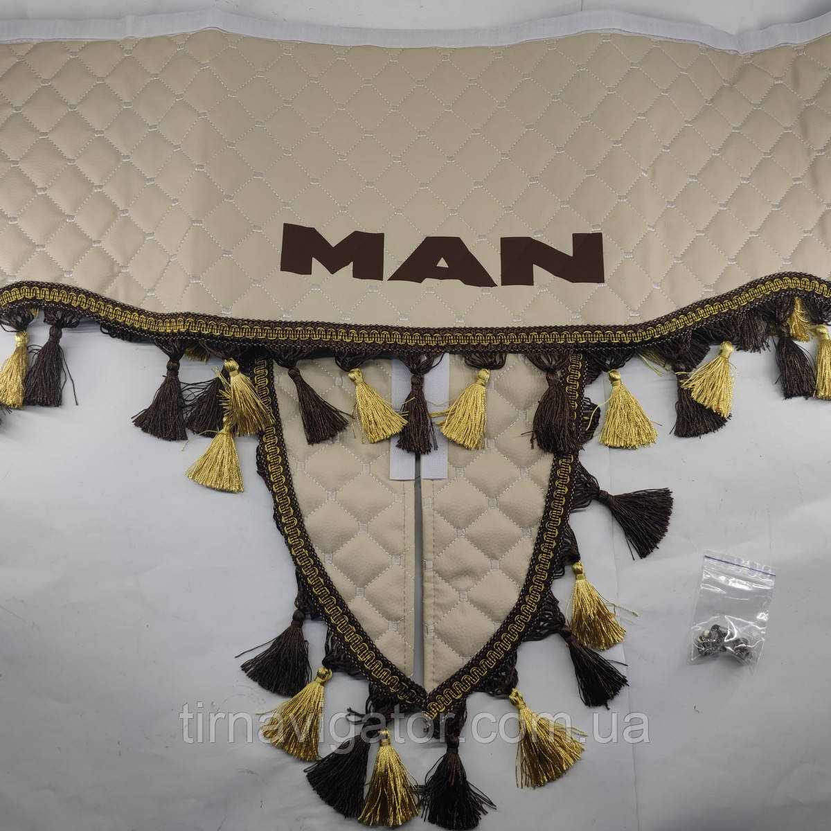Шторка MAN XXL H=30cm бежева вінілова з уголками, застіжка