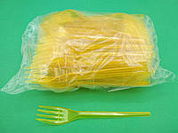 GRD Вилка одноразовая пластиковая «Super» желтая Юнита (100 шт) столовая