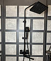 Душова система з тропічним душем для ванни Frap F2462 матова чорна, фото 8