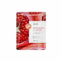 Тканинна маска для обличчя з екстрактом гранату Veze Red Pomegranate Beautiful Skin Mask, 30 мл