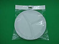 GRD Набор одноразовой пластиковой посуды для пикника (Тарелка большая 3 секции )10шт ТМ "Супер торба" (1 пач)