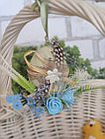 Пасхальне яйце "Квіти" , Н-6-7 см, для Великоднього кошика, оселі, великодній декор, фото 5