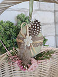 Пасхальне яйце "Квіти" , Н-6-7 см, для Великоднього кошика, оселі, великодній декор, фото 3