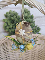 Пасхальные яйца "Квіти", Н-6-7см, для пасхальной корзины, дома, пасхальный декор