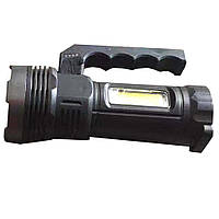 Світлодіодний ліхтарик VL861, 1LED + бічне світіння COB, вбуд. акумулятор, шнур 220V, розмір 180х70mm, пластик (V-111507)