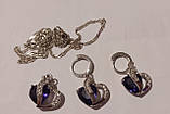 Набір кулон із ланцюжком і сережки з аметистом, фото 4
